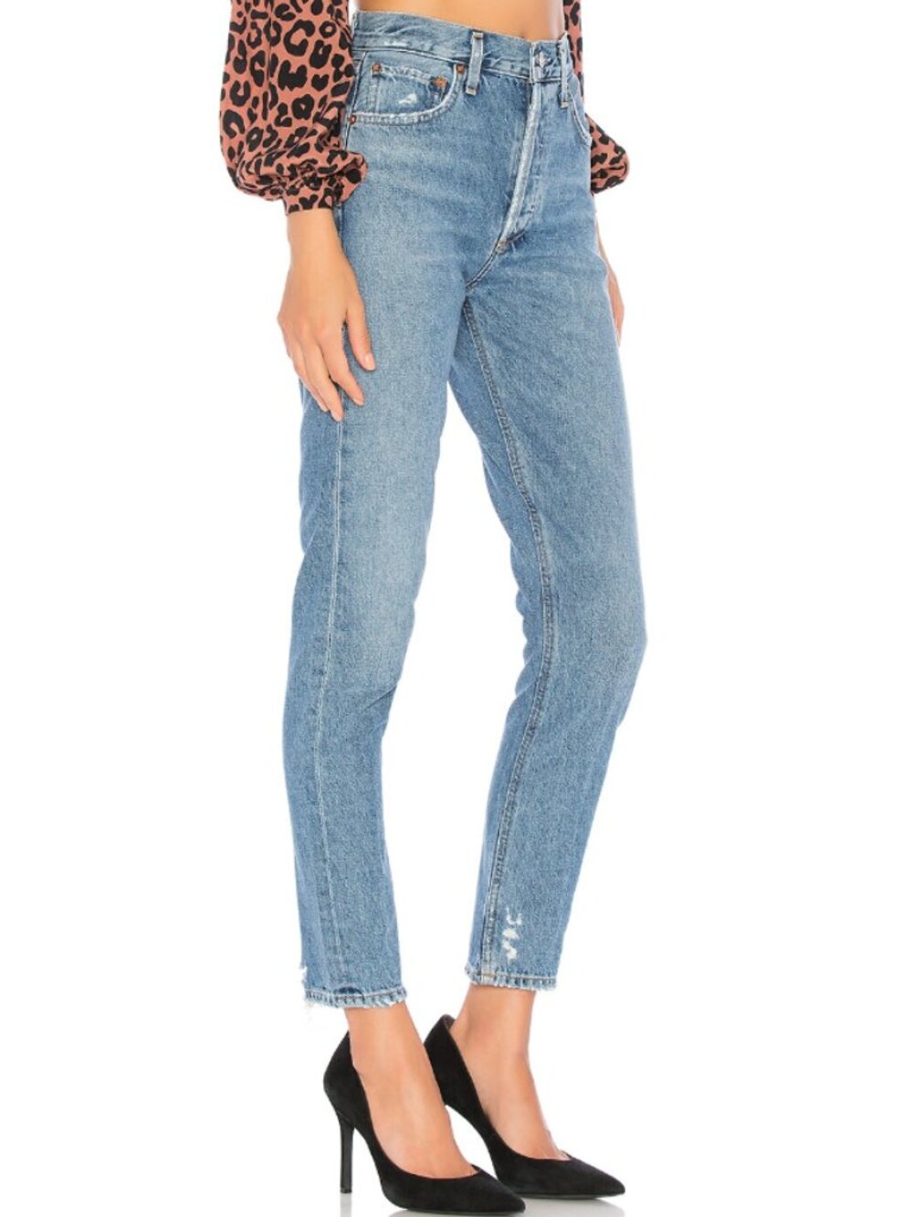 AGOLDE Jamie High Rise Classic Straight Leg Jean Passenger Blue 100% Cotton Sz31